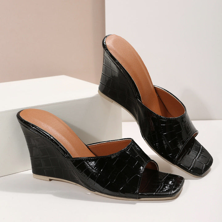 Carole | Women's Monroe Faux Snake Leather Wedges