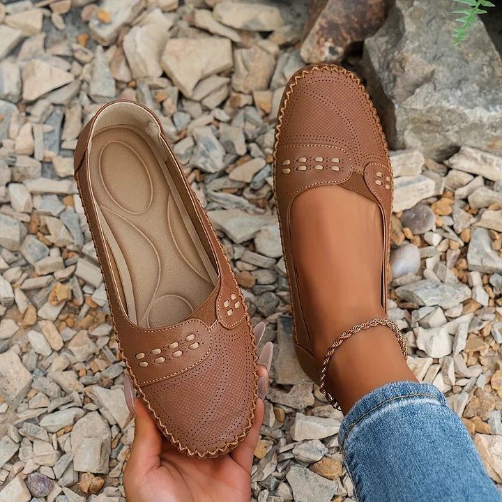 Women's Flats in Beige - View 2 | Bellmere