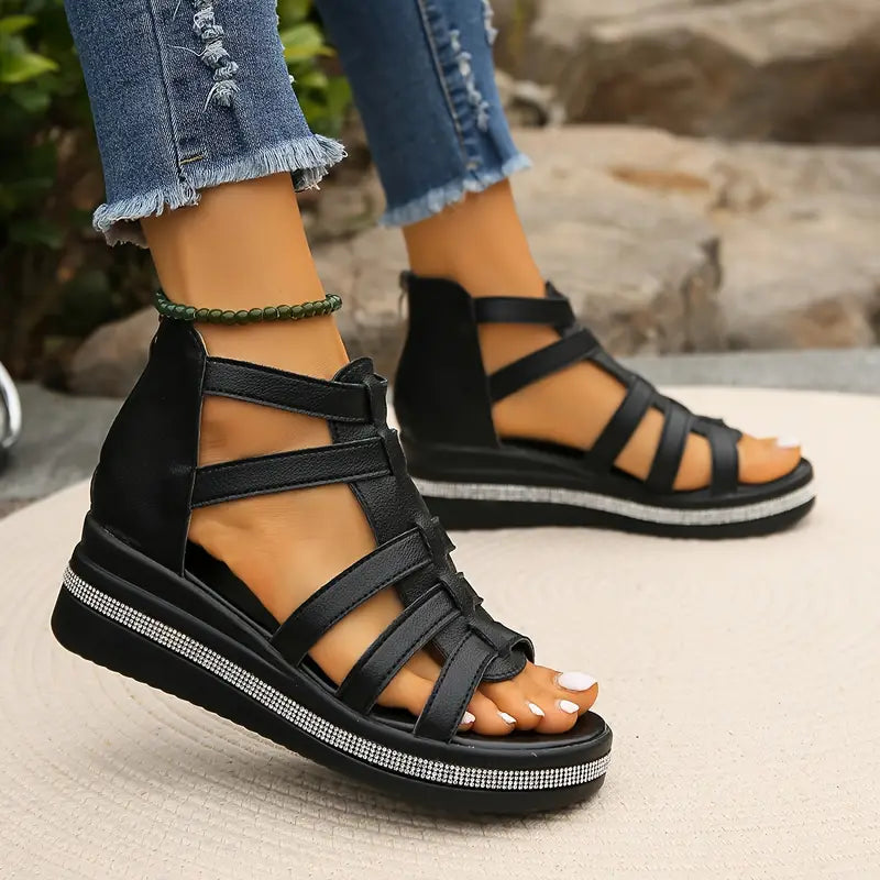 Women's Comfort Sandals Shoes in Black - View 6 | Bellmere