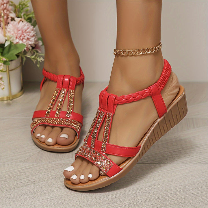 Karima | Women's Wedge Sandals Shimmer, shine, and step into something special