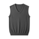 Men's plain sleeveless V-neck sweater vest with ribbed trims