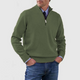 Men's long-sleeve half-zip mock neck sweater with ribbed trims