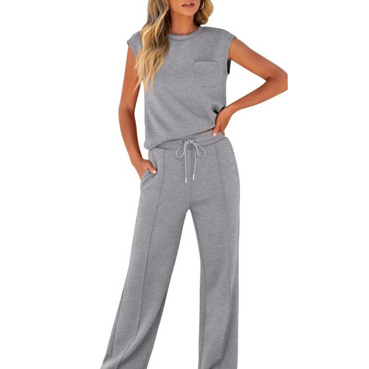 Women's Summer Lounge Co-Ord Set in Black - View 8 | Bellmere
