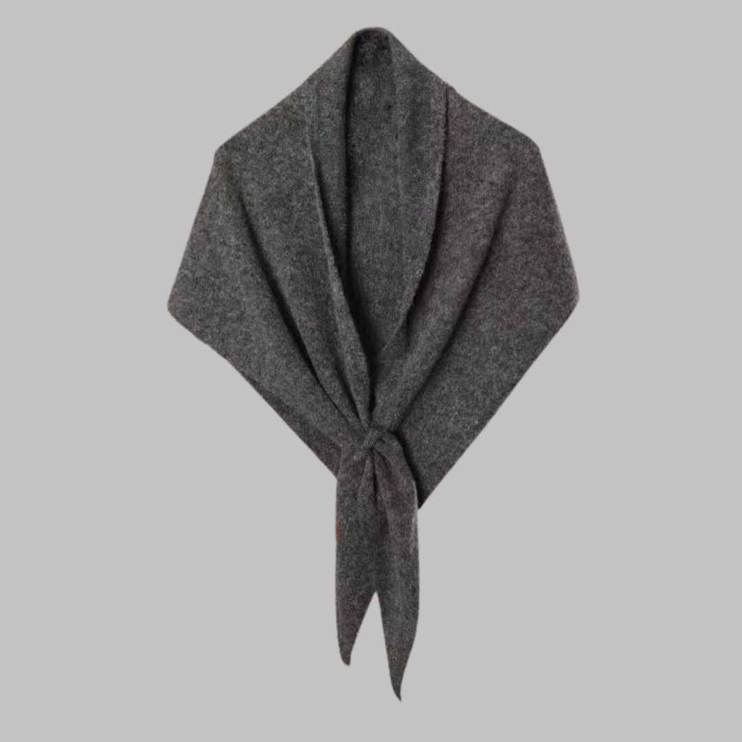 Women's Soft Triangle Shawl in Red Striped - View 8 | Bellmere