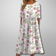 Relaxed Floral Midi Dress in Navy Blue (Almost Sold Out) - View 8 | Bellmere
