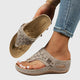 Carmina | Women's Embroidered Wedge Thong Sandals Slip-On