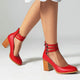 Women's Block Heel Sandals with Ankle Strap Sandaal in Brown - View 4 | Bellmere