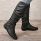 Women's Knee-High Boots with Side Zipper in Black | Bellmere