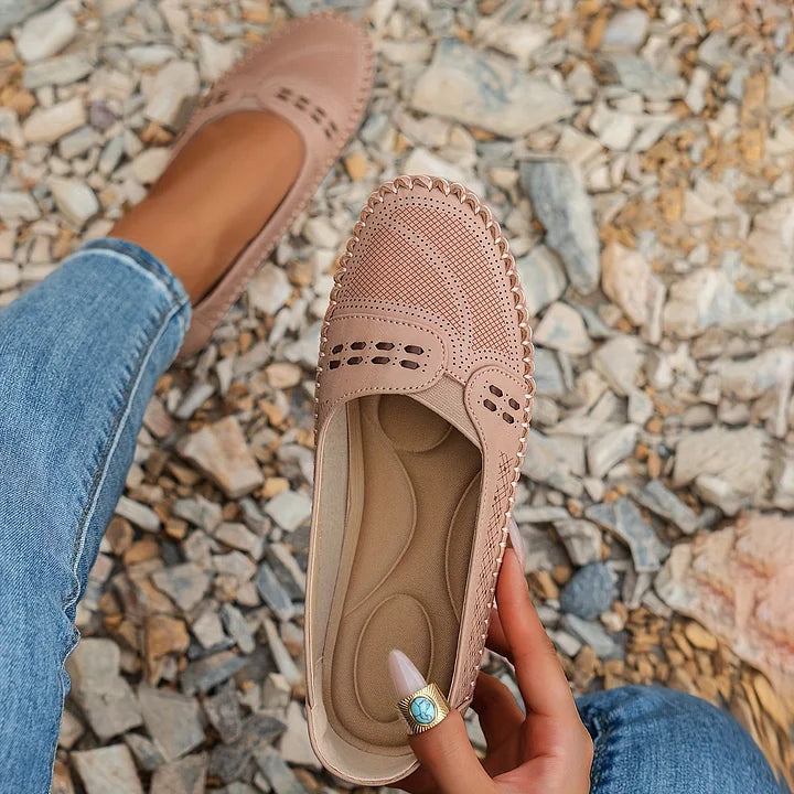Women's Flats in Beige - View 4 | Bellmere