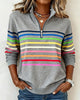Women's multicoloured striped quarter-zip sweatshirt