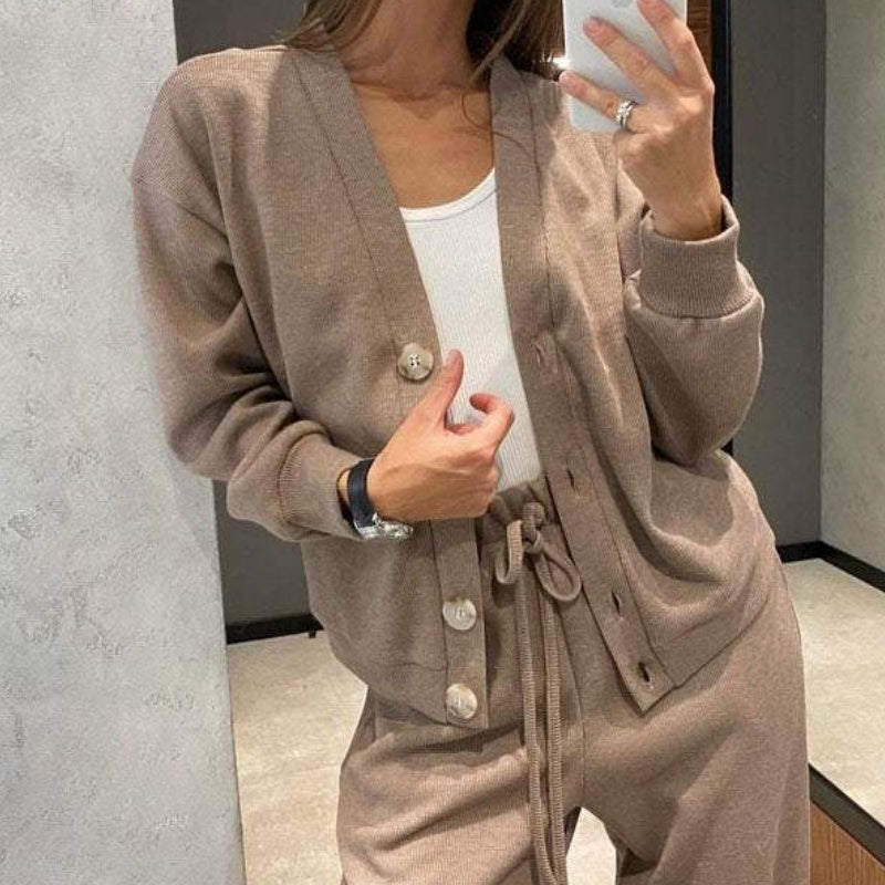 Women's coordinated knitted sweater set