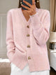 Women's knit cardigan with heart-shaped buttons