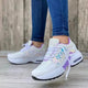 Women's panelled lace-up sneakers with raised platform soles