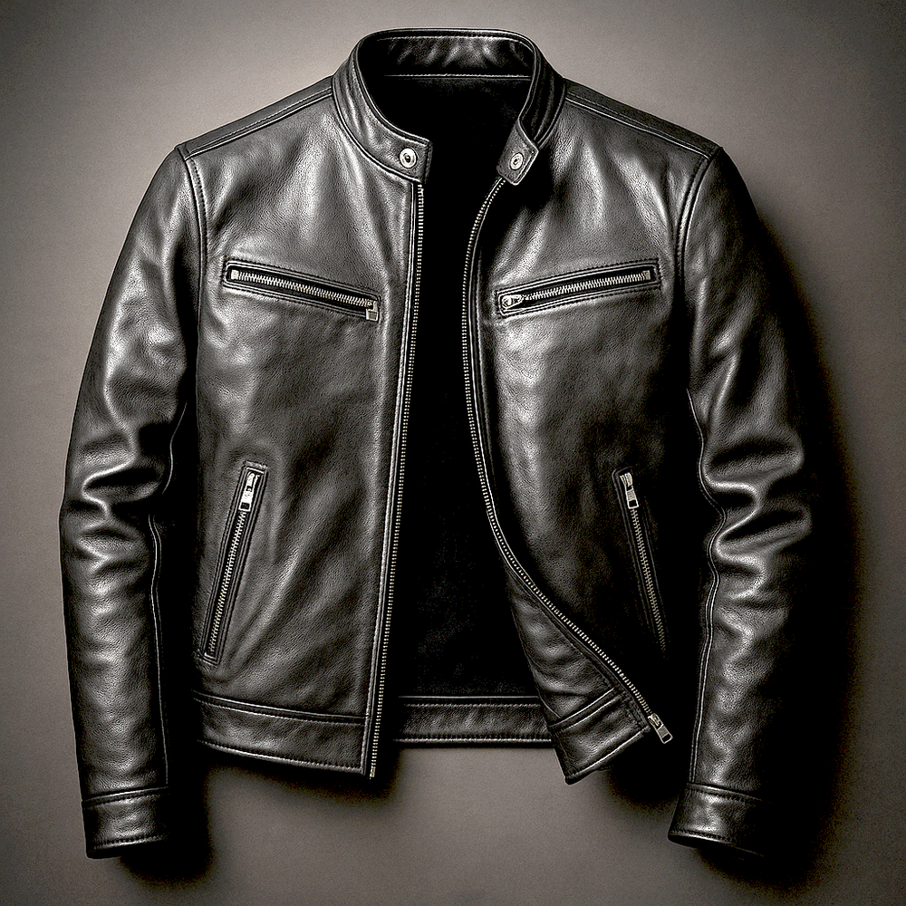 Unisex solid zip front jacket with stand collar and multiple zip pockets