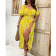 Women's Puff Sleeve Maxi Dress in Sky Blue - View 9 | Bellmere