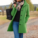 Classic Button-Front Coat in Pink - View 4 | Bellmere