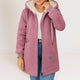 Women's longline textured hooded jacket with zip front and pockets