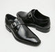 Men's polished buckle loafers with perforated almond toes