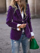 Women's tailored blazer with notched lapels, long sleeves and single-button front