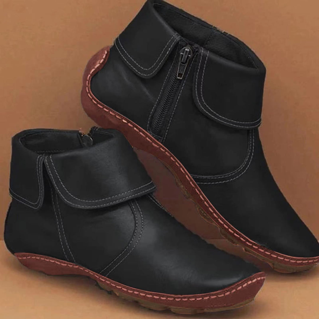 Women's Classic Non-Slip Ankle Boots in Red - View 3 | Bellmere