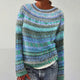 Women's Fair Isle pattern pullover sweater with long sleeves