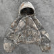 Unisex camouflage full-zip hoodie with fixed hood and long sleeves