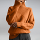 Women's diamond pattern turtleneck sweater with long sleeves