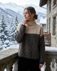 Women's chevron turtleneck sweater with long sleeves