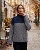 Women's chevron turtleneck sweater with long sleeves