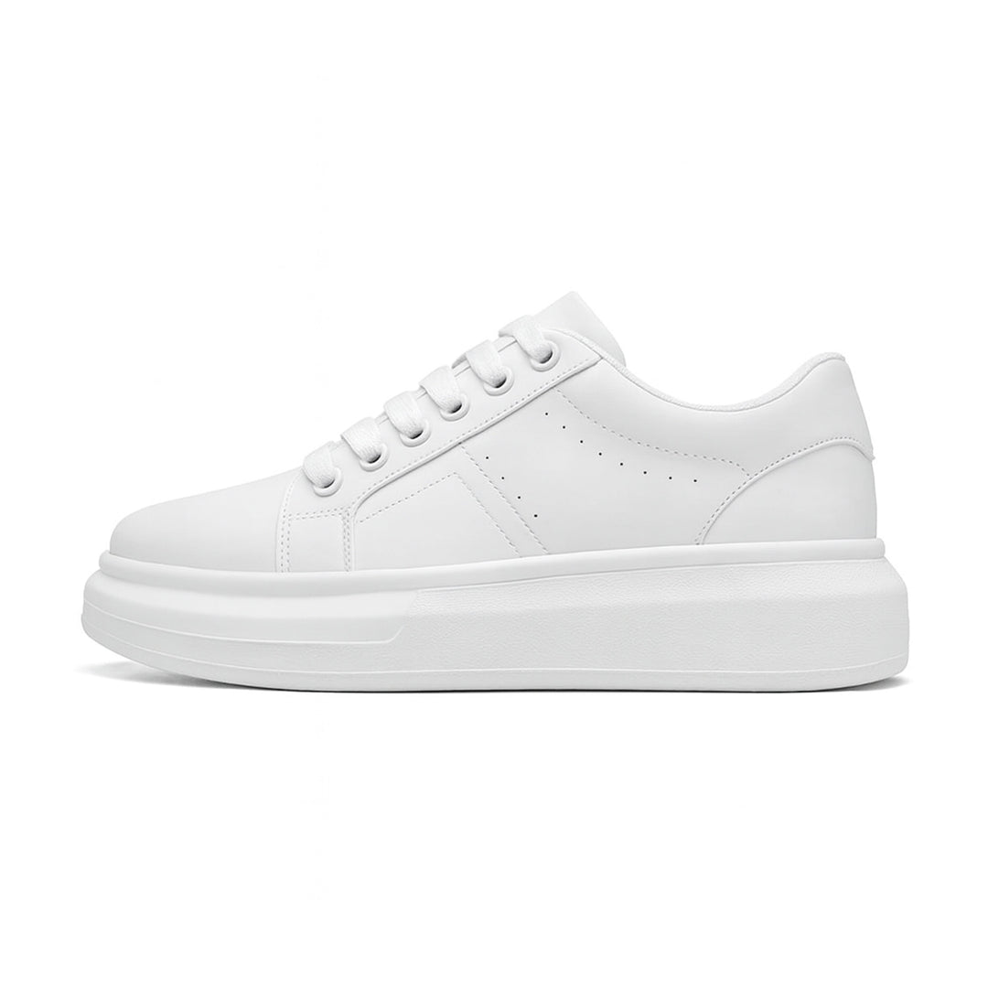 Low-top platform sneakers with lace-up closure and panel detailing