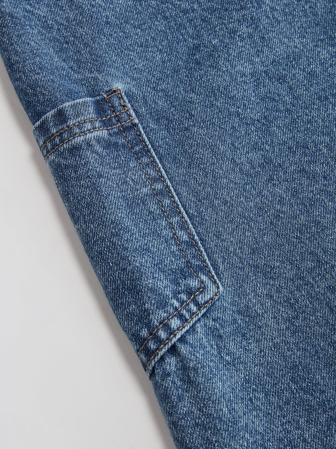 Blue high-rise cross-front wide-leg jeans