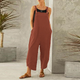 Women's relaxed dungaree jumpsuit with adjustable straps in navy blue