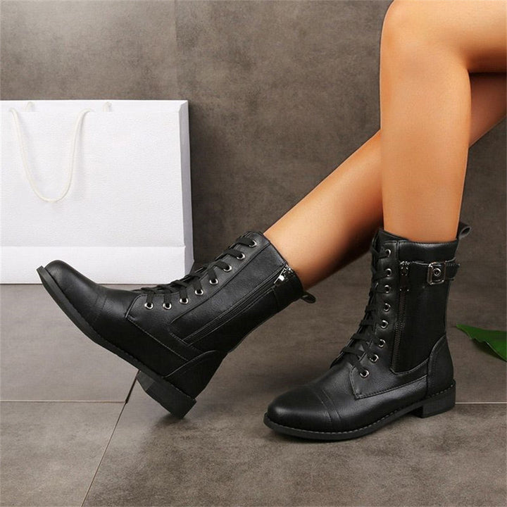 Women's Toe Side Zipper Boots in Black - View 4 | Bellmere