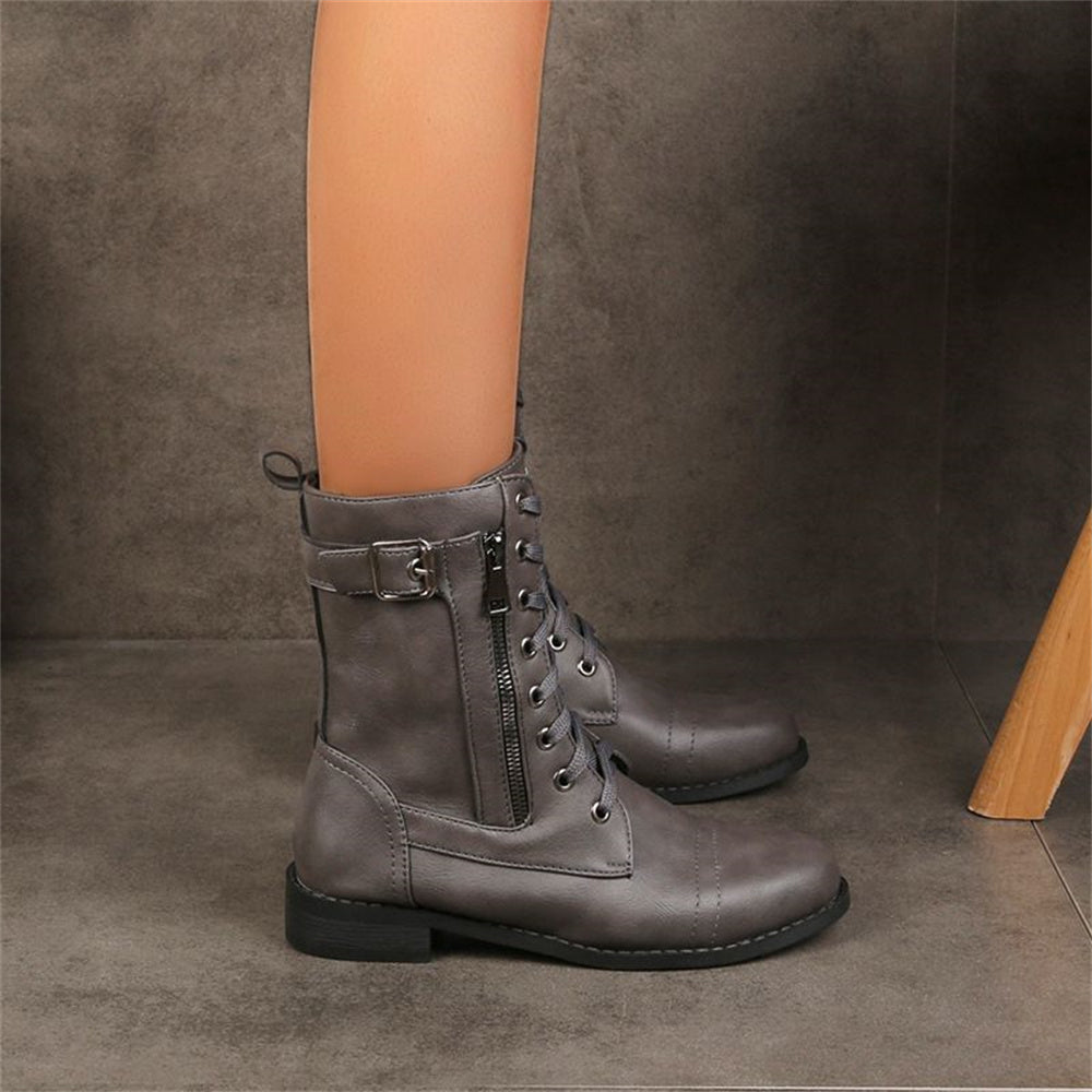 Women's Toe Side Zipper Boots in Black - View 8 | Bellmere