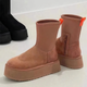 Women's Fur-Lined Winter Boots in Black - View 2 | Bellmere