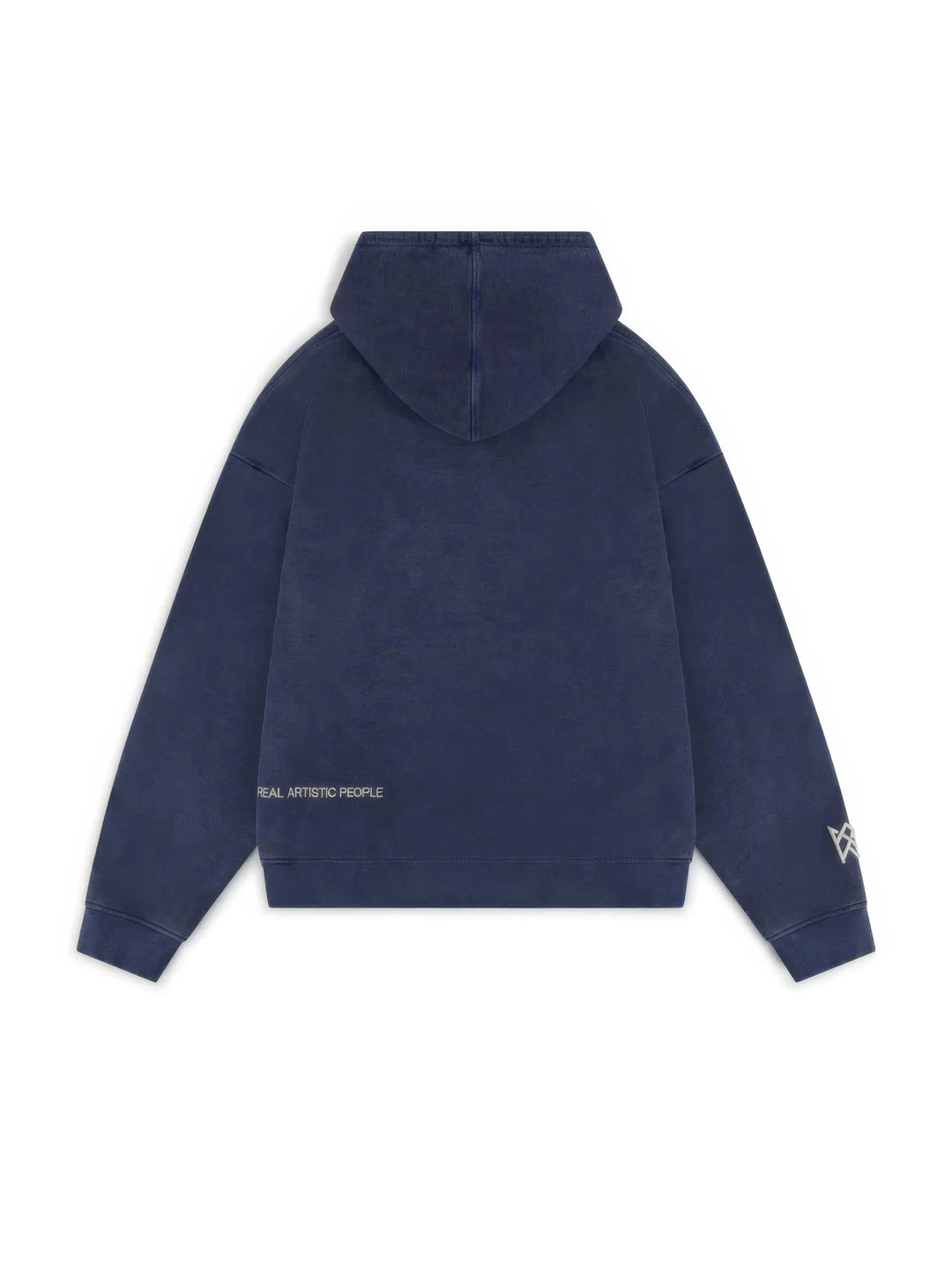 Women's blue graphic hoodie with hood, kangaroo pocket and ribbed trims