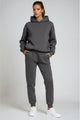 Women's hooded sweatshirt and matching cuffed joggers set