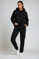 Women's hooded sweatshirt and matching cuffed joggers set