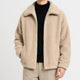 Men's sherpa fleece jacket with turn-down collar and zip front