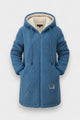 Fleece hooded jacket with full zip front and longline fit