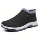 Men's ankle boots with padded upper, fur-look lining and lugged sole
