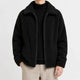 Men's sherpa fleece jacket with turn-down collar and zip front