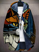 Unisex patterned zip-up hoodie with hood and long sleeves