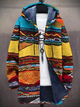 Unisex patterned zip-up hoodie with hood and long sleeves
