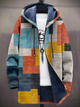 Unisex patterned zip-up hoodie with hood and long sleeves