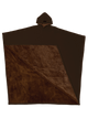 Hooded fleece poncho with oversized cut and plush-looking lining