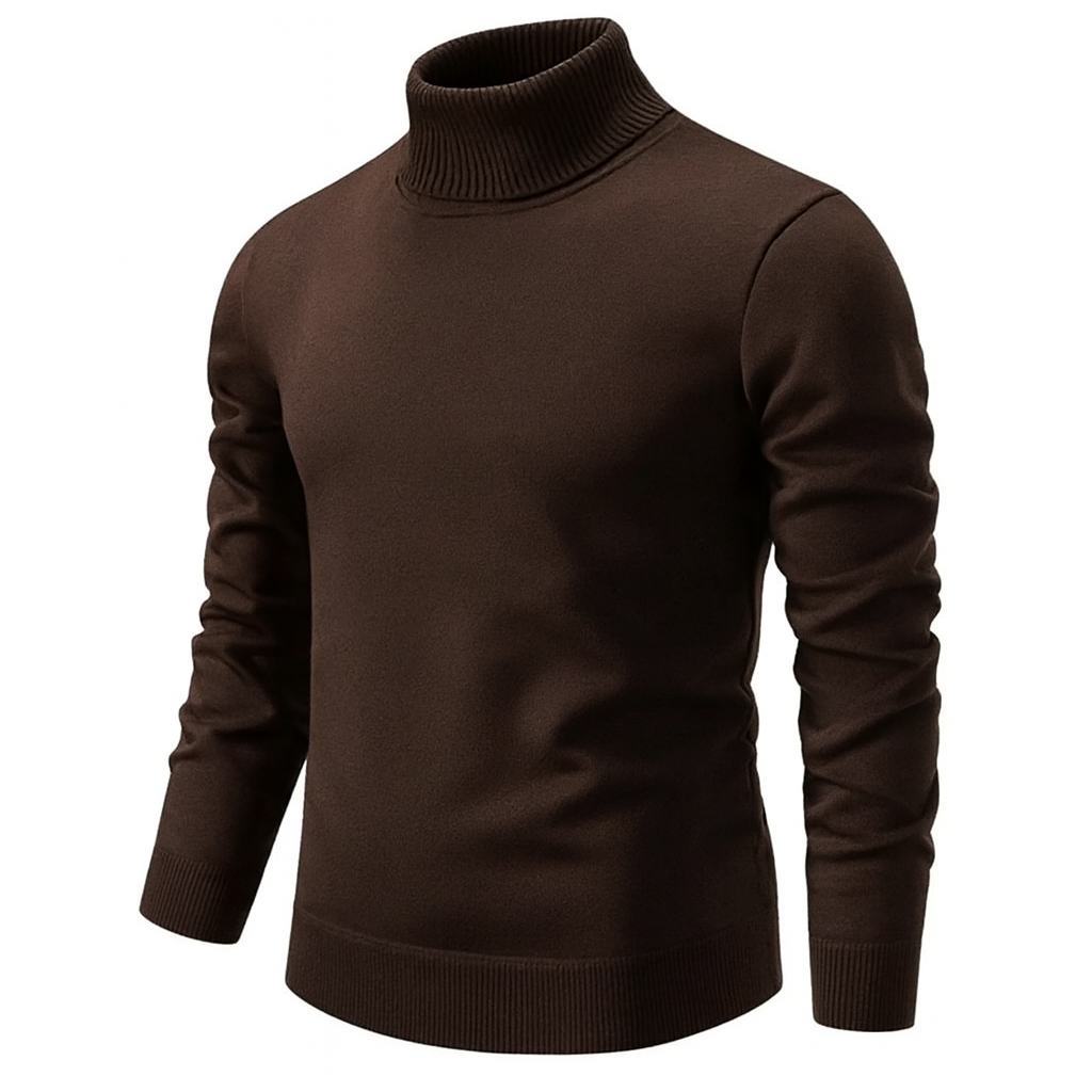 Ribbed turtleneck sweater with long sleeves