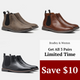 Chelsea ankle boots with elastic side panels, round toes and low heels