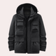 Hooded utility parka with multiple front pockets