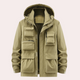 Hooded utility parka with multiple front pockets
